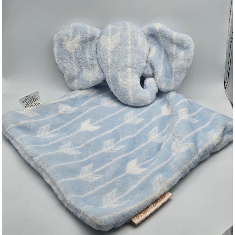 Blankets & Beyond Blue Elephant Lovey Security Blanket Arrow Print Plush Nursery